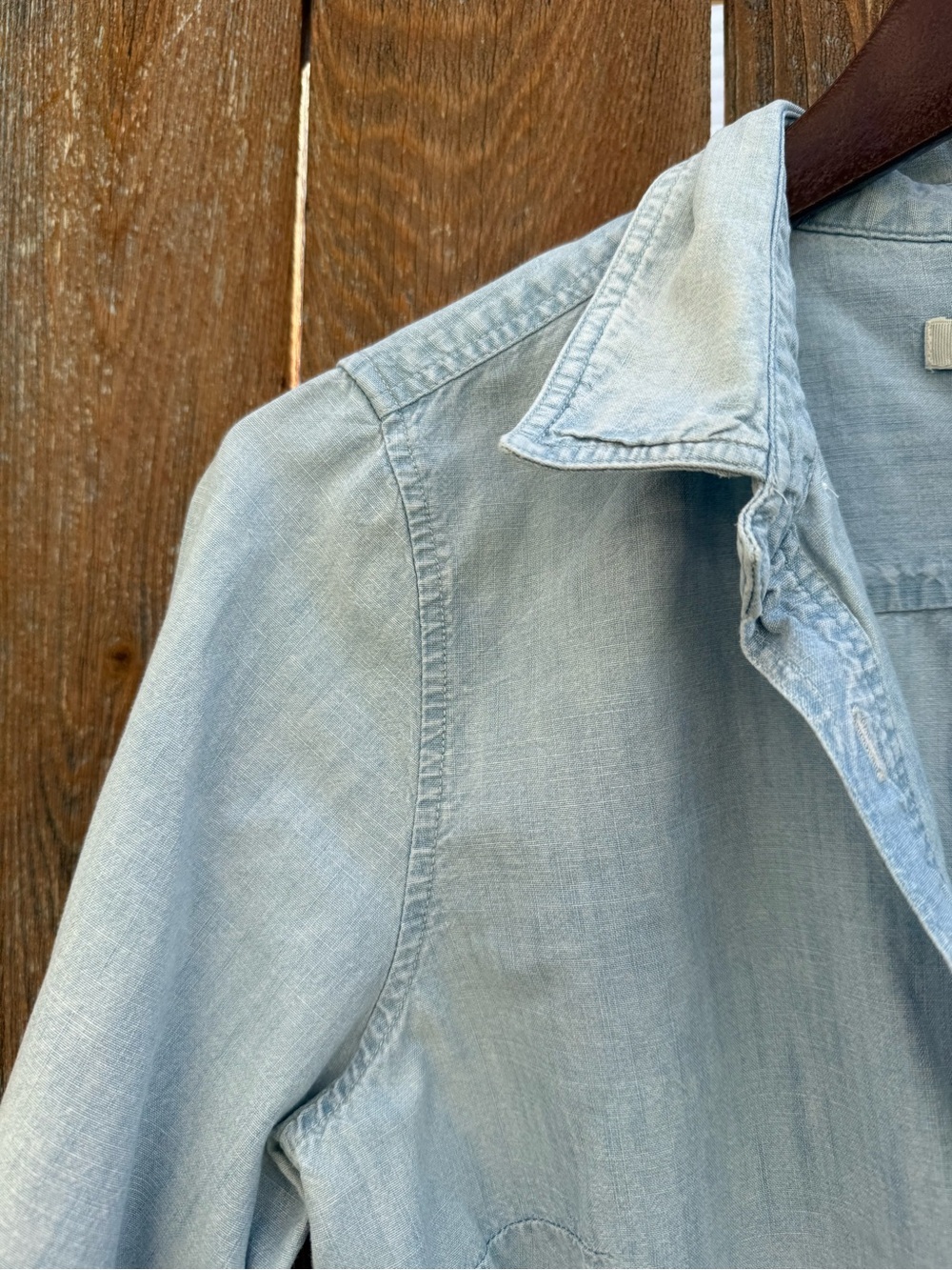 J Crew Women’s Light Blue Denim Rodeo Cowgirl Long Sleeve Shirt Size Small - Picture 3 of 10